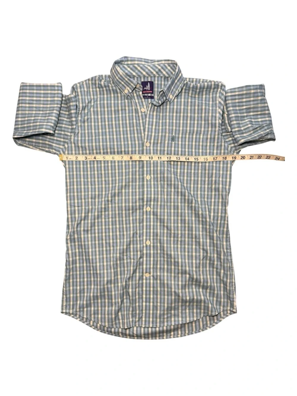 johnnie-O Boys Size 16 PREP-FORMANCE Button Down Long Sleeve Plaid Shirt XL